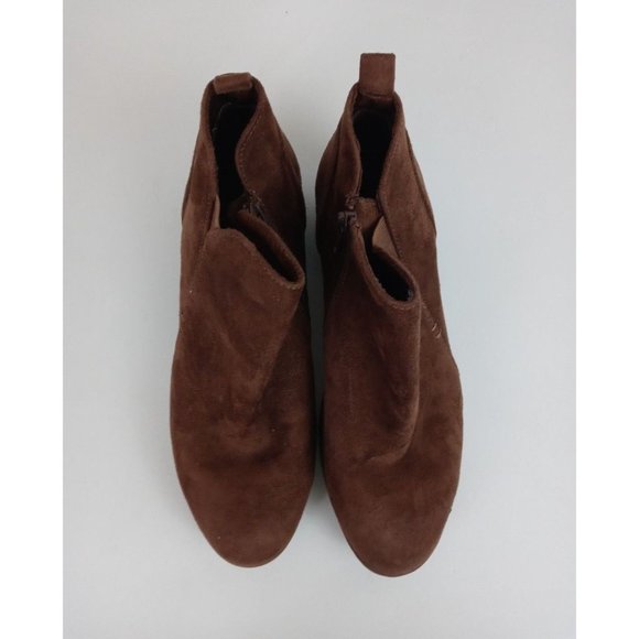 Arizona Jean Co. Gale Brown Fauz Suede Side Zip Ankle Boots Booties Size 7 - Picture 6 of 7